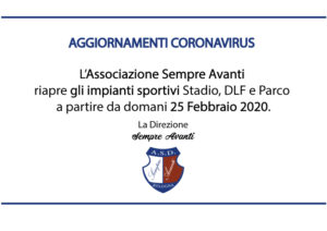 Aggiornamenti Corona Virus Sempre Avanti